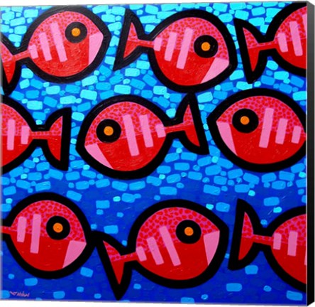 Framed 9 Happy Fish Print