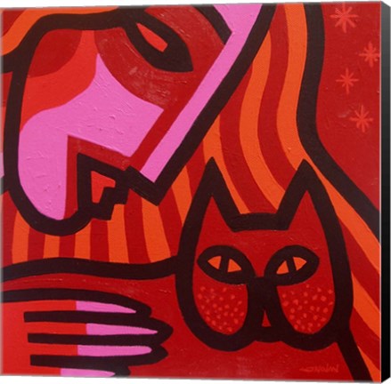 Framed Cat Woman Print