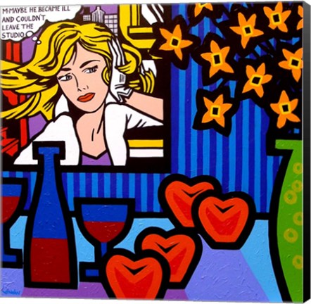 Framed Still Life With Lichtenstein 2 Print
