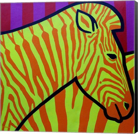 Framed Cadmium Zebra 2 Print