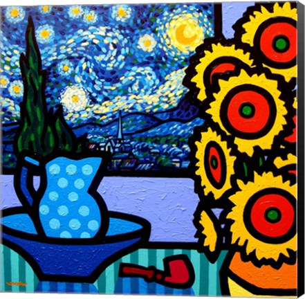 Framed Still Life With Starry Night Print