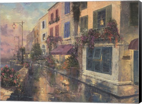 Framed Twilight By The Sea Print