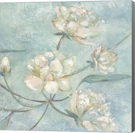 Framed Blossoms In Blue II Print