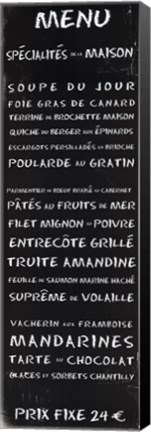 Framed Transit Menu French Print