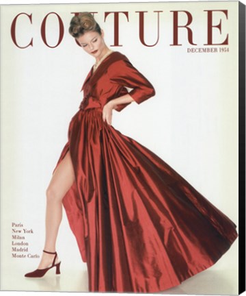 Framed Couture December 1954 Print