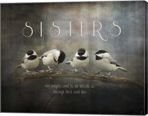 Framed Sisters Chickadees Print