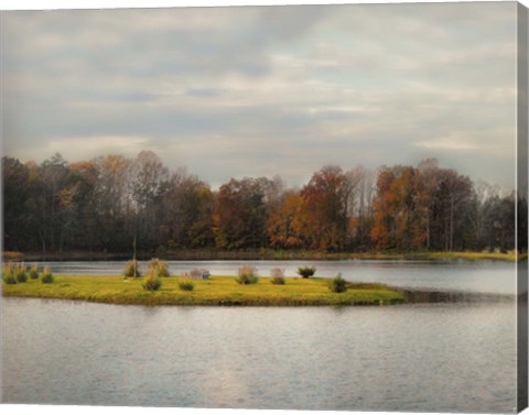 Framed Autumn Rising At The Duck Pond Print