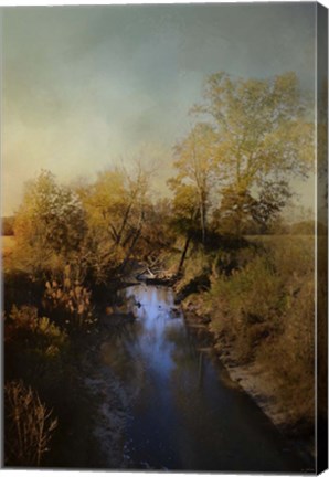 Framed Blue Creek In Autumn Print