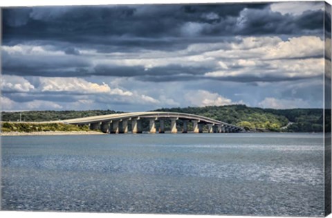 Framed Bridge At Paris Landing Print