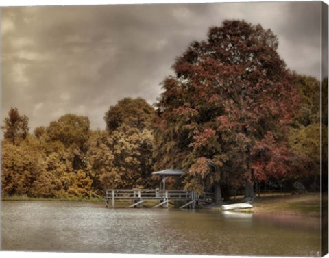 Framed Graves Pond In Autumn Print