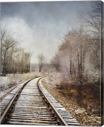 Framed Snow On The Tracks Print