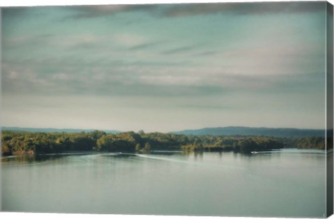 Framed Sunrise On The River Print