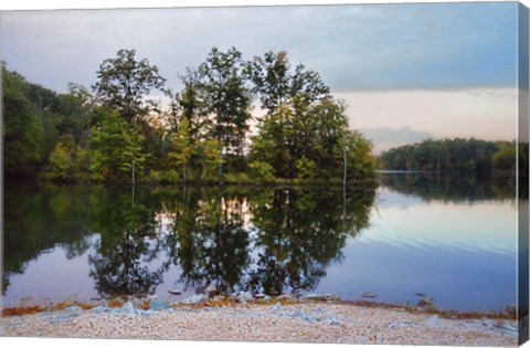 Framed Sunset At Lake Graham 1 Print