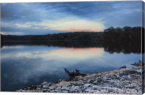 Framed Sunset At Lake Graham 2 Print