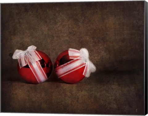Framed Two Red Ornaments Still Life Print