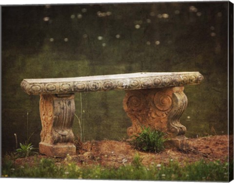 Framed Waterside Bench Print
