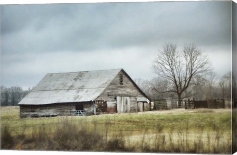 Framed Old Gray Barn Print