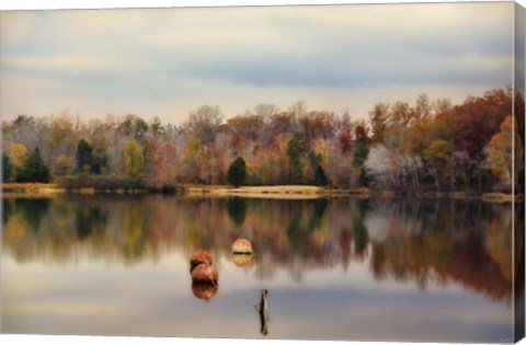 Framed Autumn At Lake LaJoie 3 Print