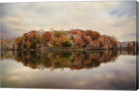 Framed Autumn At Lake LaJoie 4 Print