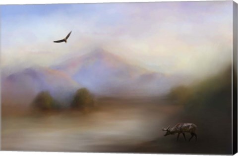 Framed Morning At The Mountain Print