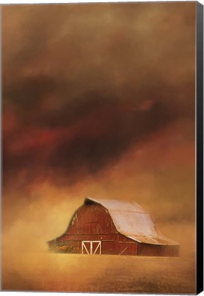 Framed Summer Storm At The Barn Print