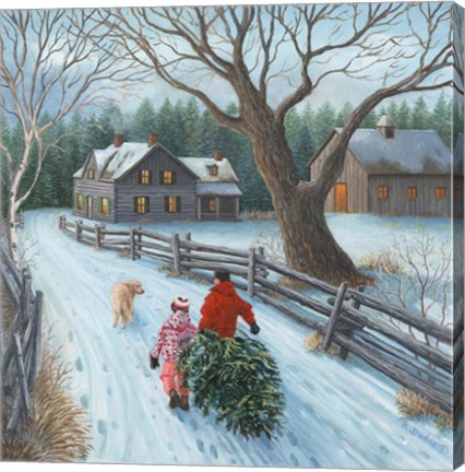 Framed Christmas on the Farm Print