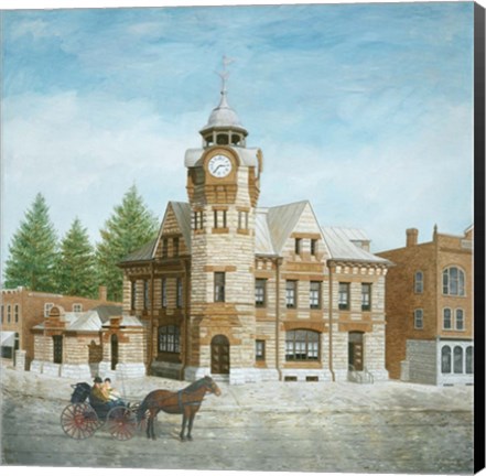 Framed Arnprior Post Office with Horse and Buggy Print