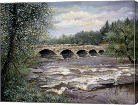 Framed Pakenham Bridge Spring Print