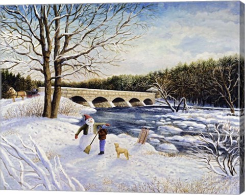 Framed Pakenham Bridge Winter Print
