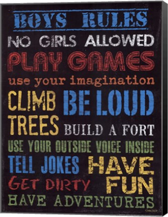 Framed Boy's Rule Print