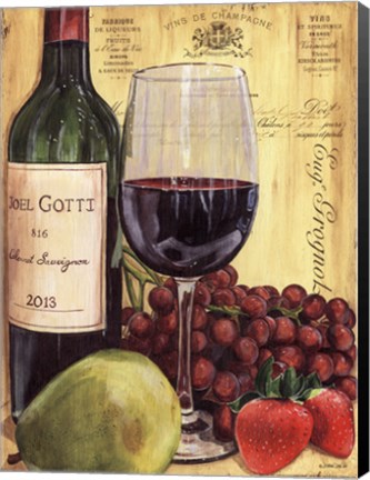 Framed Wine and Pear Print