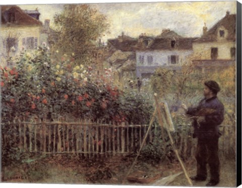 Framed Monet Painting In His Garden Print