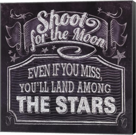 Framed Chalkboard - The Moon &amp; The Stars Print