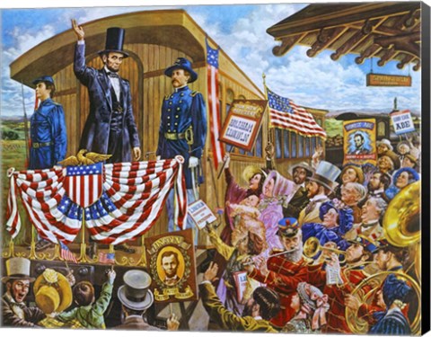 Framed Lincoln to Washington Print