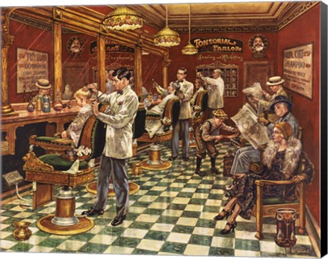 Framed Tonsorial Parlor Print
