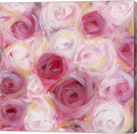 Framed White and Pink Roses Print