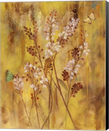 Framed Golden Butterfly Field I Print