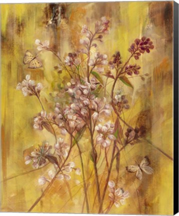 Framed Golden Butterfly Field II Print