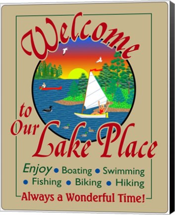 Framed Welcome to Our Lake Place Print