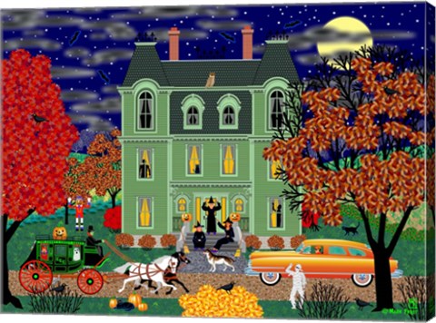 Framed Halloween House Print