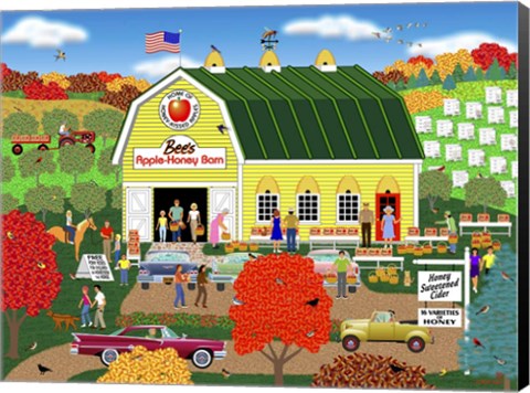 Framed Bee&#39;s Apple Honey Barn Print