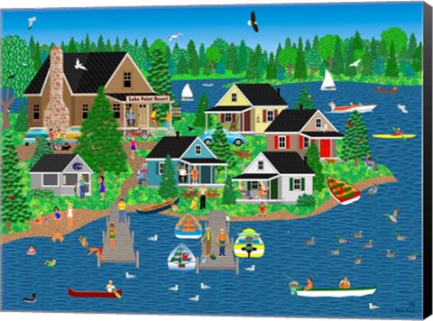 Framed Lake Point Resort Print