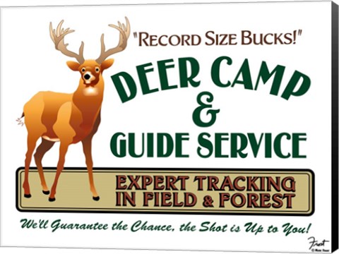 Framed Deer Camp Print