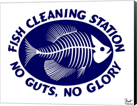 Framed Fish Cleaning No Guts No Glory Print