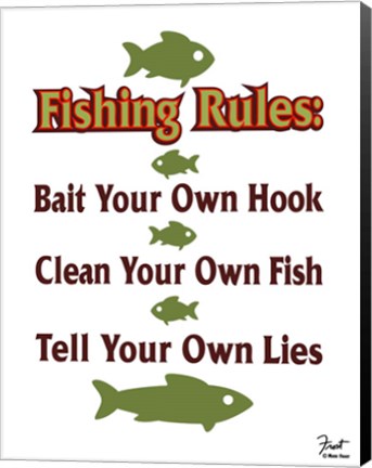 Framed Fishing Rules Print