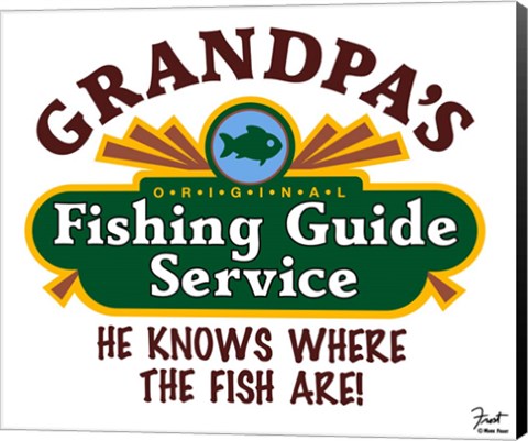 Framed Grandpa&#39;s Fishing Guide Service Print