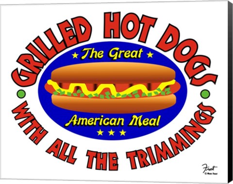 Framed Grilled Hot Dogs Print