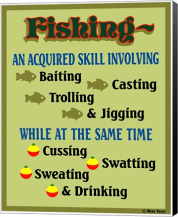 Framed Fishing Acquired Skill Print