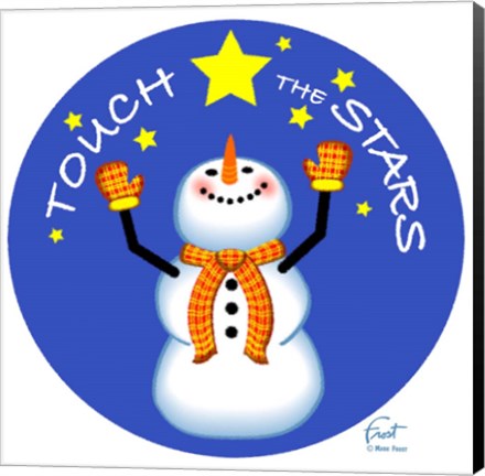 Framed Snowman Touch The Stars Print