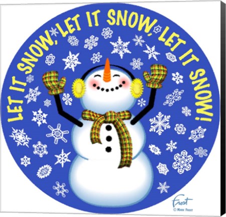 Framed Snowman Let It Snow Print